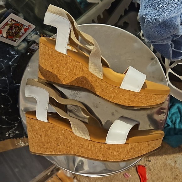 Yellow Box Cork Canvas Slip-on Wedges - Picture 6 of 8